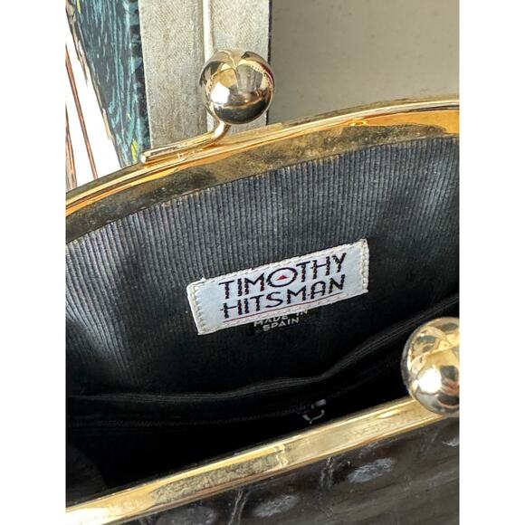 Vintage Croc Embossed Leather Purse 1980s - Picture 4 of 5